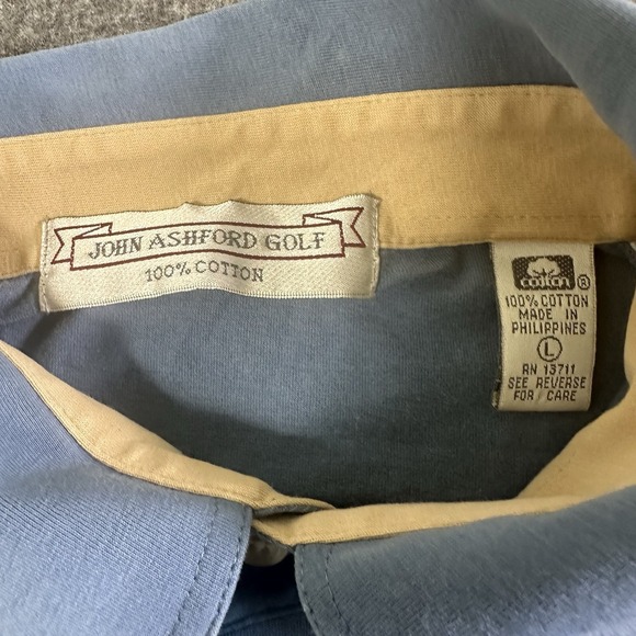 John Ashford Golf Polo Mens Size Large Shirt Blue Cold‎ Club Embroidery Pocket - Picture 3 of 6